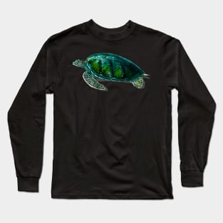 Vintage green sea turtle-animalia Long Sleeve T-Shirt